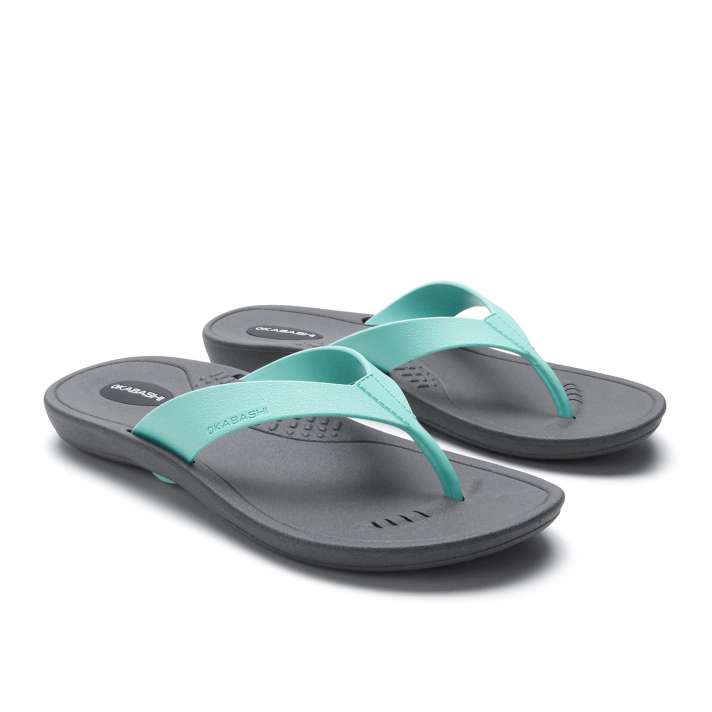 Breeze Women's Flip Flops - Slate/Blossom - Okabashi